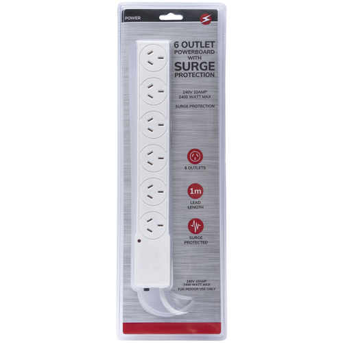 6 Outlet Powerboard Surge Protector