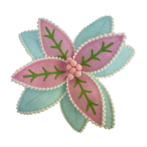 Pink & Blue Poinsettia 36cm
