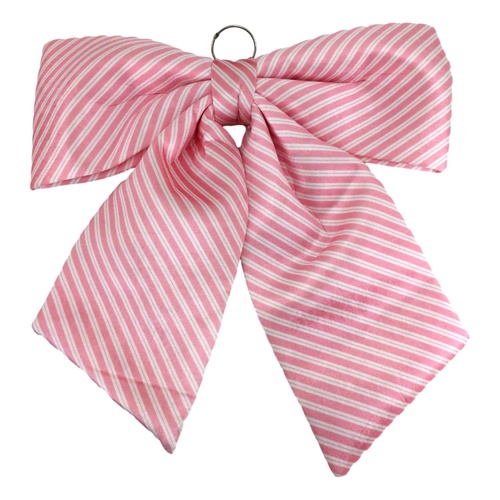Pink & White Striped Bow Hanging 70cm