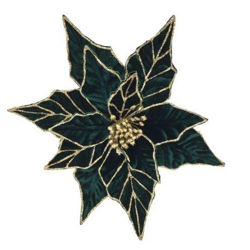 Emerald & Gold Poinsettia 30cm