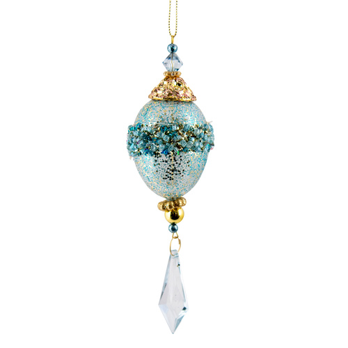 Champagne Crusted Tiffany Oval Drop Hanging 17cm