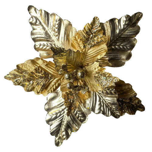 Gold, Copper & Glitter Poinsettia 40cm
