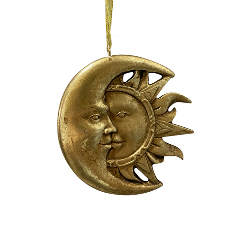 Sun & Moon Gold Hanging Decoration 13cm