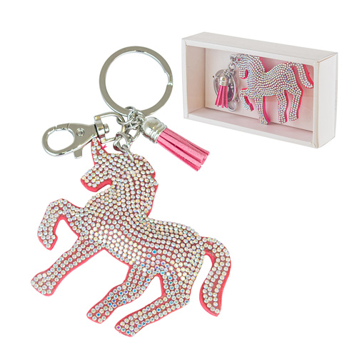 Pink Unicorn Keyring 12cm