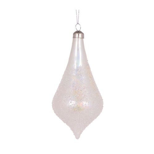 White Bubbles Tear Drop Bauble 17cm