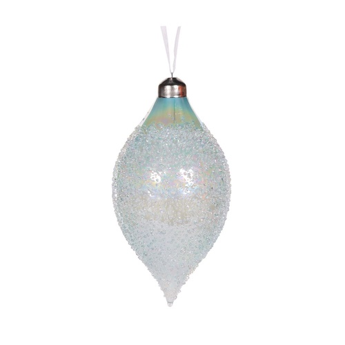 Pale Blue Bubbles Drop Bauble 15cm