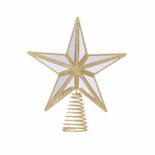 Mini 5 Point Mirrored Tree Topper Star 17cm