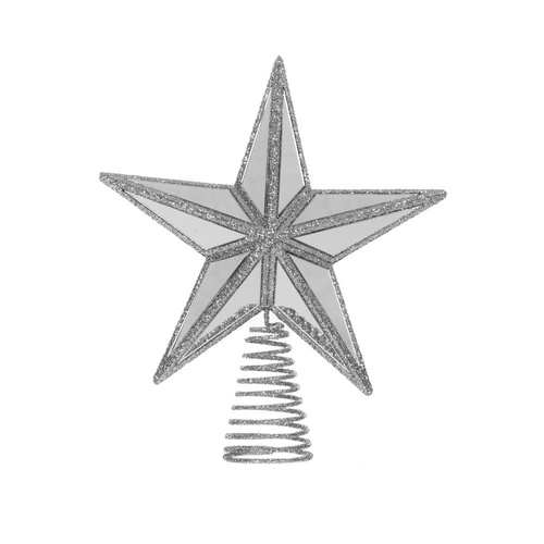 Mini 5 Point Mirrored Tree Topper Star 17cm