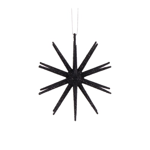 Black Glitter Orbit Hanging 10cm