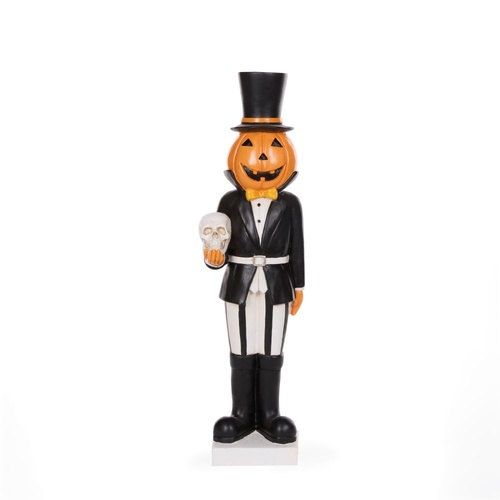 Mr Pumpkin With Skull 34cm