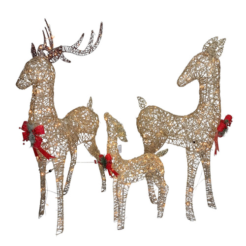 Champagne Outdoor LED Deer Set 150cm