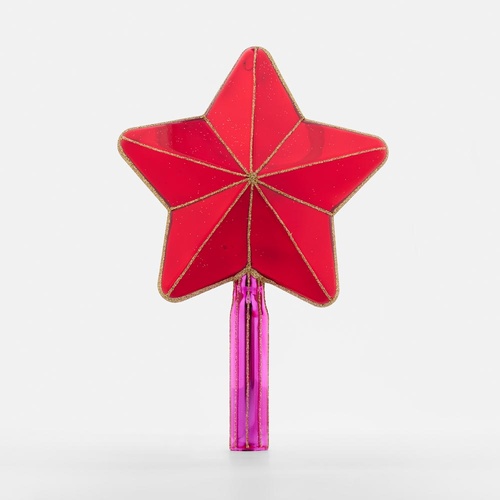 Radiant Star Tree Topper Red & Fuchsia 28cm