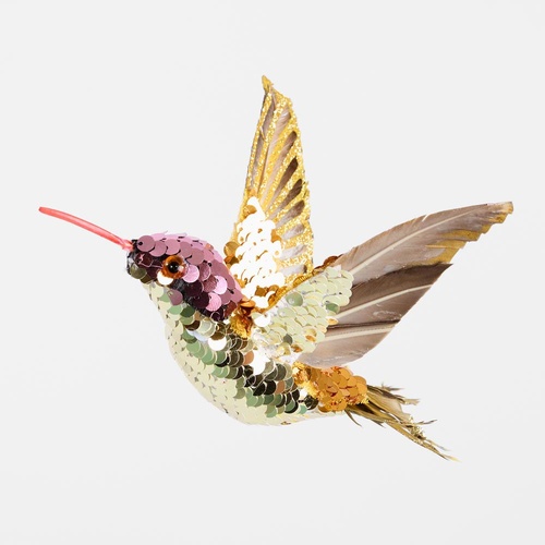Conti Sequin Hummingbird Tree Decoration 17cm