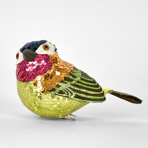 Jasper Clip on Sequin Bird Gold 19cm