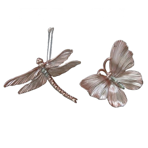 Acrylic Butterfly & Dragonfly Pink 2 Asst 13cm