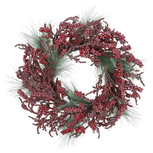 Berry Wreath Red & Green 61cm