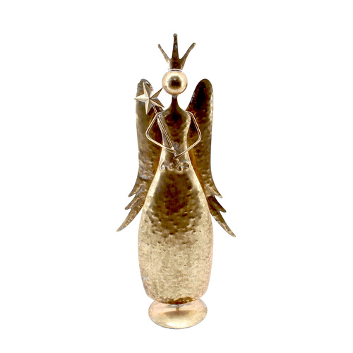 Metal Crowned Gold Angel SML 48cm