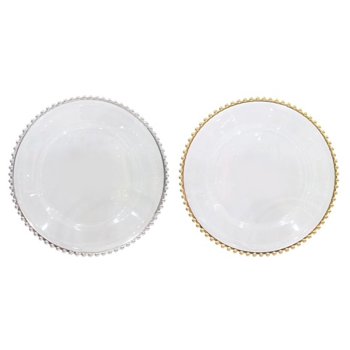 Beaded Charger Plate 2 Assorted 32cm