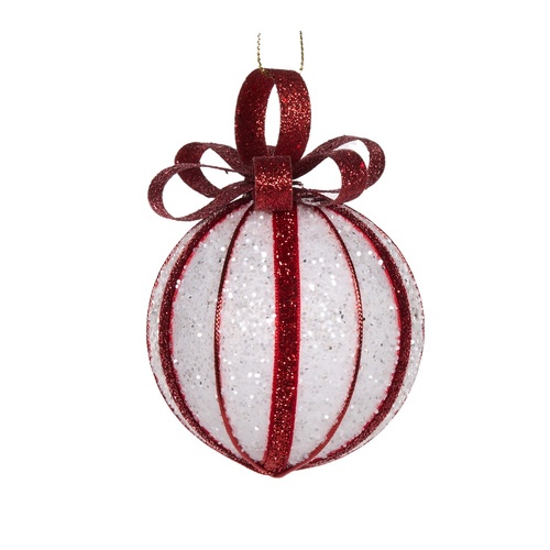 Wrapped Peppermint Bauble 8cm