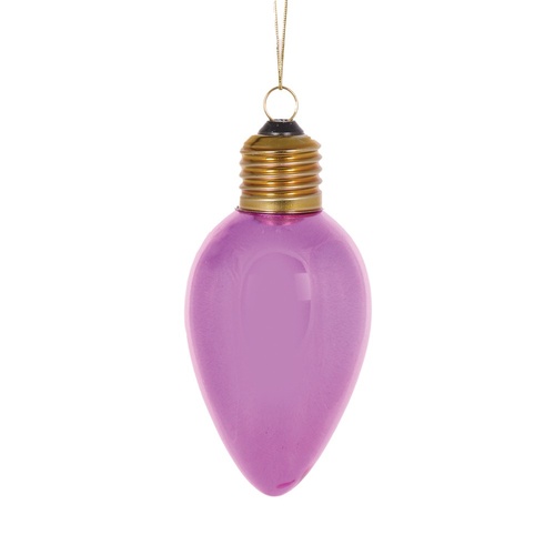 Retro Pink Bulb Ornament 12cm