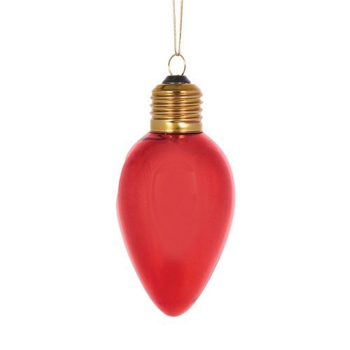 Retro Red Bulb Ornament 12cm