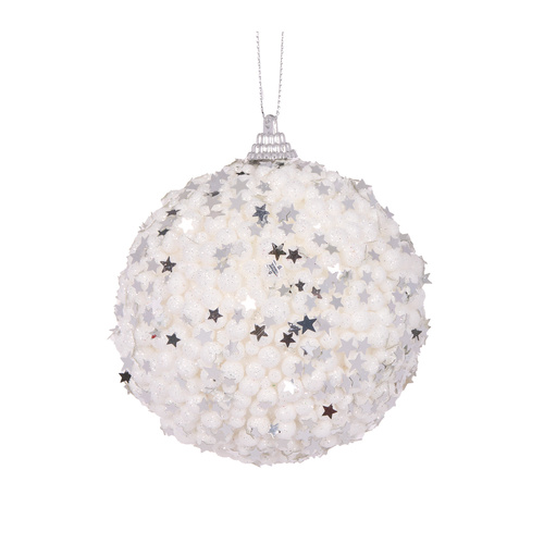 White Stars Bauble 10cm