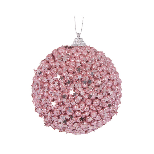 Pink Stars Bauble 10cm