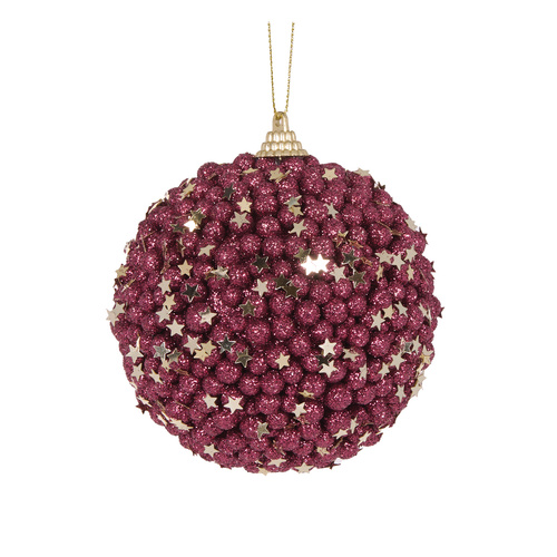 Burgundy Stars Bauble 10cm