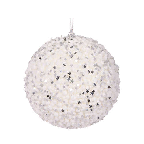 XL White Stars Bauble 15cm