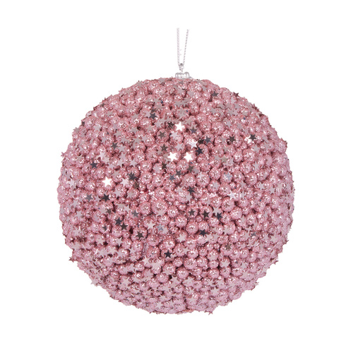 XL Pink Stars Bauble 15cm