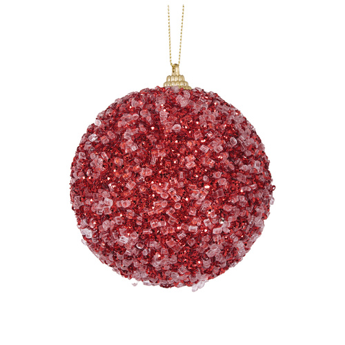 Red Crystals Bauble 10cm