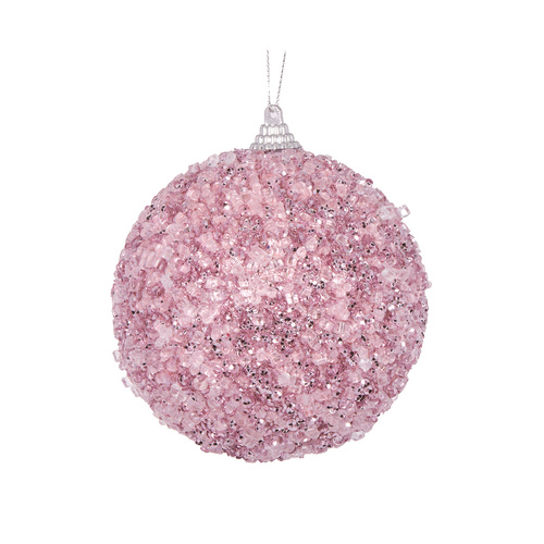 Pink Crystals Bauble 10cm