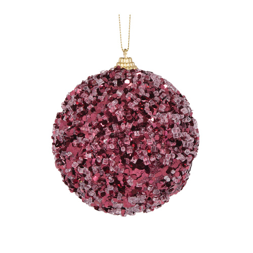 Burgundy Crystals Bauble 10cm