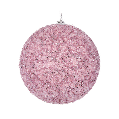 XL Pink Crystals Bauble 15cm