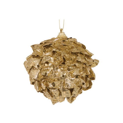 Gold Ruffles Bauble 10cm