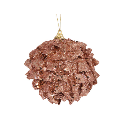 Copper Ruffles Bauble 10cm