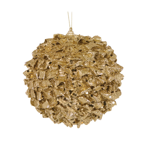 XL Gold Ruffles Bauble 15cm