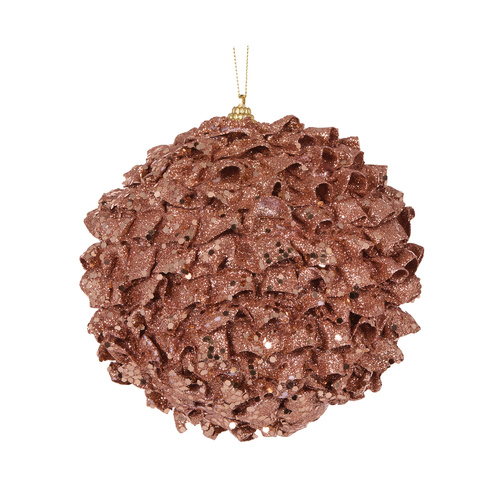 XL Copper Ruffles Bauble 15cm