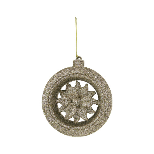Champagne Glitter Tree Ornament 10cm