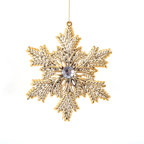 Gold Snowflake Tree Ornament 13cm