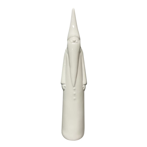 Ceramic White Pencil Santa 39cm