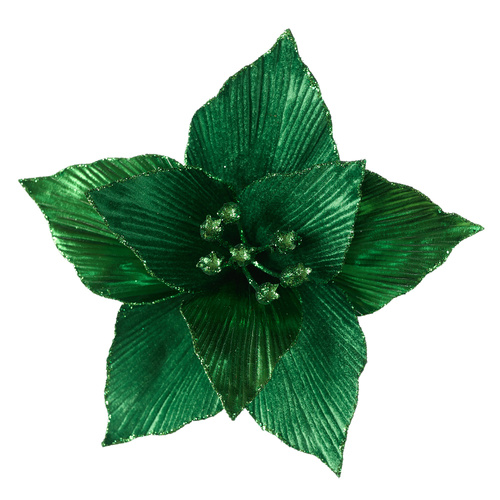 Emerald Poinsettia Clip 22cm