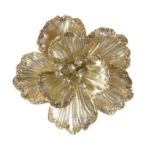 Glitter Edge Magnolia Champagne Clip 16cm