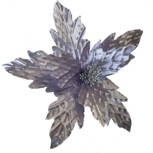 Lilac Poinsettia Jagged Edge Clip 30cm
