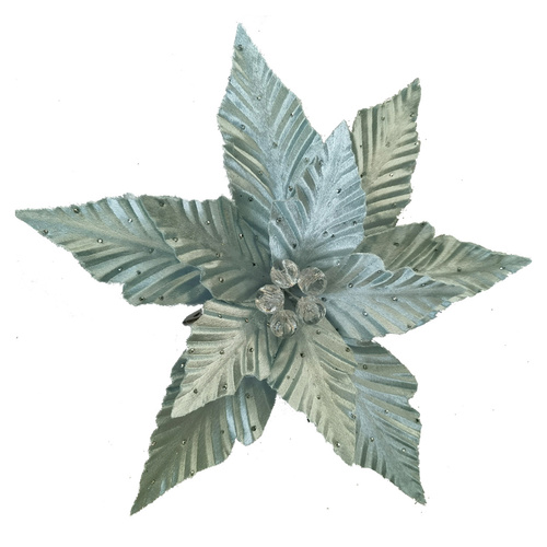 Tiffany Iridescent Poinsettia Crimp Edge Clip 25cm