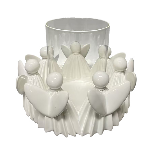 White Angel Hurricane Candle Holder 21cm