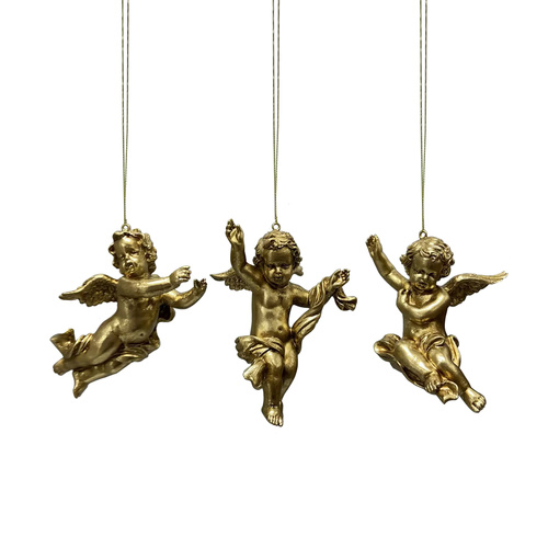 Gold Cherub 3 Asst 16cm