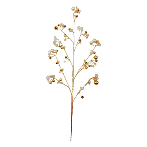 Pearl And Gold Leaf Spray 68cm