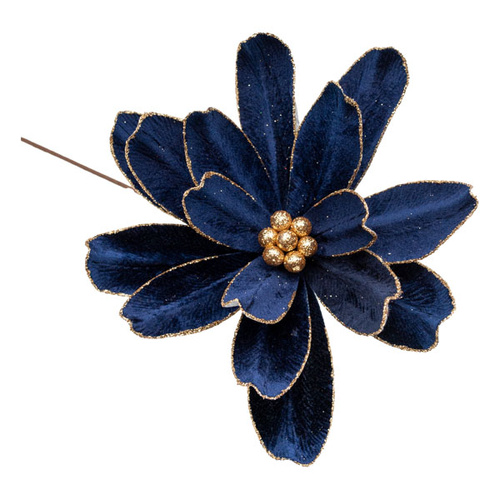 Midnight Blue Gold Edge Flower 40cm