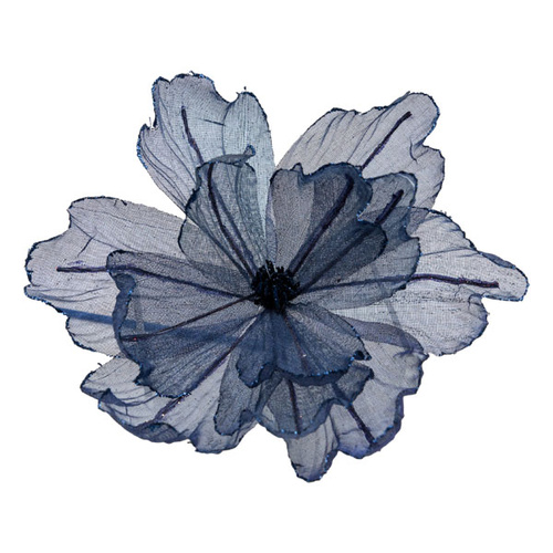 Navy Blue Sheer Flower 40cm